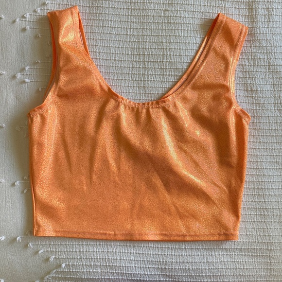 Orange Crop Top Tank - Picture 2 of 3